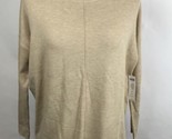 NWT Chicos SMALL Cashmere Mix Long Sleeve Light Sweater Khaki NEW $99 - $44.55