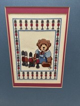 Vtg Completed Cross Stitch-Teddy Bears Toy Soldiers 11”W x 14”L-Cottage Deco Mat - £9.02 GBP