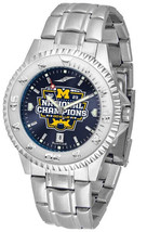 Michigan Wolverines National Champion Men Competitor Steel AnoChrome Bezel Watch - £83.51 GBP