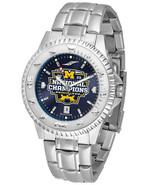 Michigan Wolverines National Champion Men Competitor Steel AnoChrome Bezel Watch - $104.50