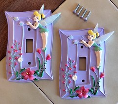 Lot (2) Disney TINKERBELL Pastel Purple Floral Single Light Switch Plate... - €15,01 EUR