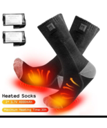 Electric Heated Socks Rechargeable Battery Winter Men Warm Skiing Huntin... - £11.75 GBP