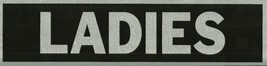 LADIES restroom Womens Room SIGN bathroom Door Silver &amp; Black 2&quot; x 8&quot; HY... - $19.81