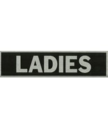 LADIES restroom Womens Room SIGN bathroom Door Silver &amp; Black 2&quot; x 8&quot; HY... - $27.82 CAD