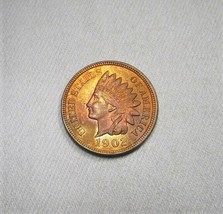 1902 Indian Cent VCH UNC Red-Brown Coin AI092 - £80.39 GBP