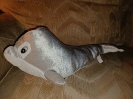 Goffa Dolphin Plush 15&quot; Silver White Stuffed Animal Toy 2012 Ages 3+ Made In Chi - £12.45 GBP
