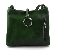 Leather women handbag shoulder bag women purse luxury bag green women ha... - $160.00