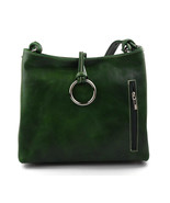 Leather women handbag shoulder bag women purse luxury bag green women ha... - $160.00