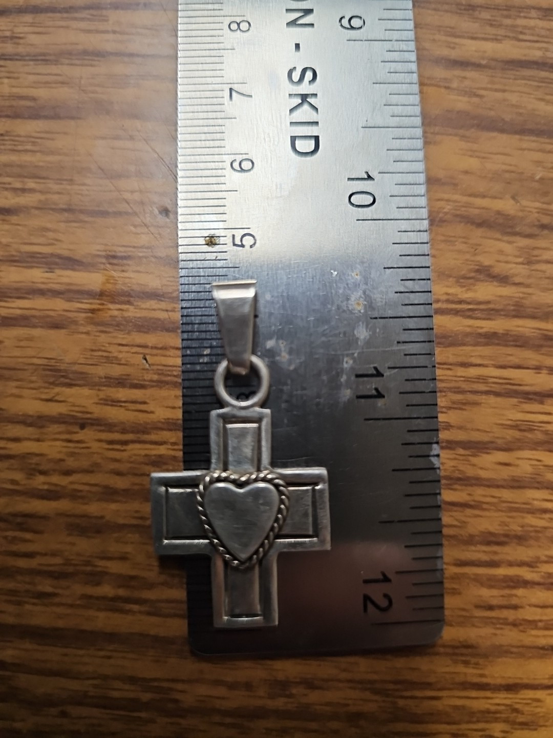 Heart Cross 925 Silver Charm Pendant Crucifex Item image 4