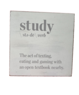 Study - Off White Distressed Wooden  Decor Office or Bedroom Sign 8&quot;x 8&quot; - $20.37 CAD