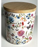 Grace Teaware Fine Porcelain Canister Floral Wooden Lid New - $458.47 MXN