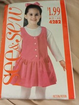 Vtg 1989 Butterick Pattern 4282 Childs Jumper &amp; Top Sz 2-6X uncut - £5.67 GBP