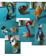 Murano Art Glass Paperweight Penguin, Elephant,  Fish, Dogs, Swan, Owl -... - $116.25 CAD