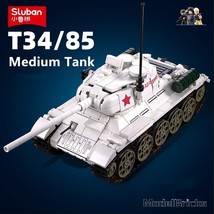 WW2 Military T34-85 Medium Tank Model Building Blocks Soldier Figures Br... - $26.72