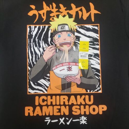 Primary image for Ichiraku Ramen Shop T Shirt Mens L Hero Academia Naruto Anime Black Shonen Jump