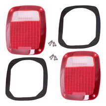 Tail Light Taillamp Brake Light Red Clear Lens Pair For 1987-2006 Jeep W... - $28.70