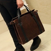 New leather Men Bag Portable Briefcase Bag Laptop 13 Inch Handbag - £45.36 GBP
