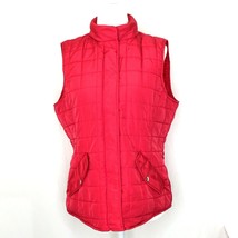 Jones New York Signature Womens Medium Vest Zippered Front Hooded Red Po... - £17.93 GBP