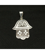 Hamsa Tuareg Pendant Silver Moroccan Necklace African Gypsy Handmade Boh... - £27.15 GBP