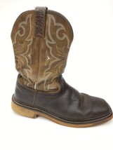 Justin Boots WK4308 Amarillo Aged Brown 11&quot; Stampede Square Toe Work Size 9.5 D - £40.15 GBP