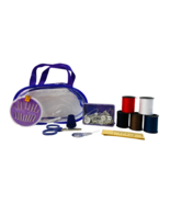 Allary D0352 Sewing Kit in Zipper Pouch, Blue/Purple - £7.00 GBP