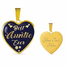 Best Auntie Ever Heart Pendant Stainless Steel or 18k Gold Heart Necklace 18-22 - £30.33 GBP+