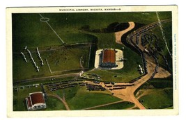 The Municipal Airport Wichita Postcard Wichita Kansas 1944 - £9.43 GBP