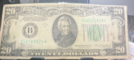 New York Series 1934A Twenty Dollars $20 Federal Reserve Noted - £22.23 GBP