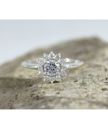 1.75Ct Round White Diamond 925 Sterling Silver Fabulous Cluster Engagement Ring - $110.00