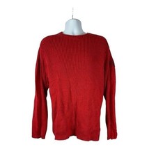 Nautica Men&#39;s Red Ribbed Long Sleeved Crew Neck Pull over Sweater Size XL - £22.35 GBP