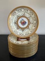 Royal Selb Bavaria Porcelain 1920&#39;s Gold Encrusted 13 Salad Plates - £309.77 GBP