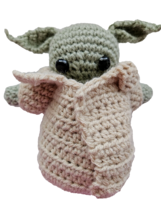 Crocheted Baby Yoda Amigurumi Grogu Disney Star Wars Handmade Doll Plush... - $19.85