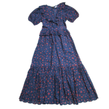 NWT Urban Outfitters UO Uma Midi in Navy Blue Floral Eyelet Ruffle Maxi Dress 4 - $61.38