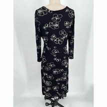 Hanna Andersson Faux Wrap Long Sleeve Dress Sz 6 Black White Floral Print - £27.63 GBP
