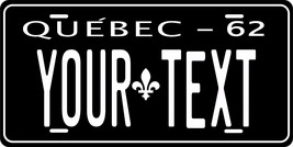 Quebec 1962 License Plate Personalized Custom Auto Bike Motorcycle Moped Tag - £8.64 GBP+