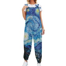 Woman Van Gogh Starry Night Baggy Suspender Jumpsuit (Size S-3XL) - £26.95 GBP