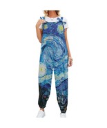 Woman Van Gogh Starry Night Baggy Suspender Jumpsuit (Size S-3XL) - $47.54 CAD