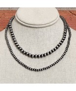 New Boutique Faux Navajo Style Pearl Double Layer Necklace Western Cowgi... - $38.28 CAD