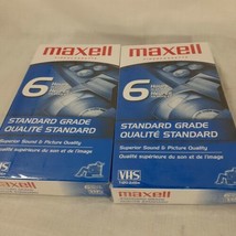 New Sealed Maxell T-120 6 hour Blank VHS Video Cassette Tapes 2 PKs NOS  - £6.02 GBP