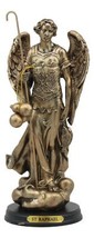 8.25&quot;H Catholic Church Saint Archangel Raphael With Staff &amp; Healing Oil ... - $430.70 MXN
