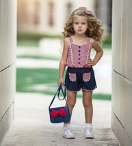 Dollcake Picnic in the Park Sz 6 Red Gingham Top &amp; Shorts Outfit w/ Hair... - $96.00