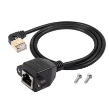 90 Degree Left Angle Cat8 Lan Cable, Rj45 Male To Female Shielded Ethernet Netwo - £14.88 GBP