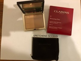 Clarins Bronzing Duo Mineral Powder Compact #01 Light NIB SPF 15 Full Size - £12.55 GBP