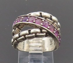 JAI JOHN HARDY 925 Silver - Vintage Multi Ring Purple Topaz Ring Sz 5 - RG26798 - £86.17 GBP