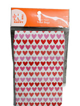 H For Happy Paper Heart Treat Bags:12 Pc. 12 Bolsas De Papel Decoradas - $7.80