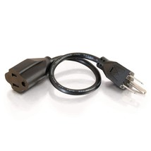 03137 18 Awg Short Extension Cord, Power Cord, 1 Foot (0.30 Meters), Black - $15.99