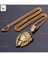 0.75 - 0.85 Ct G-H/VS Natural Certified Diamonds Crown Lion Pendant 18 K... - £3,420.93 GBP+