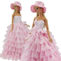 New Evening Party Princess Clothes Dress Outfit Set for Barbie Doll with... - £7.06 GBP