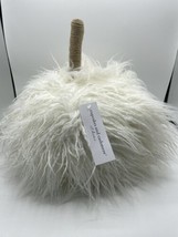 Cupcakes and Cashmere Decorative Fur White Pumpkin Pillow NWT 12x11 in B62 - £22.00 GBP