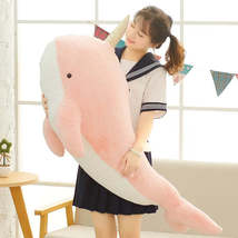 Hot 1PC 60CM-120CM Narwhal Plush Toy Lovely Unicorn Whale Doll Soft Stuffed Fish - £7.74 GBP+